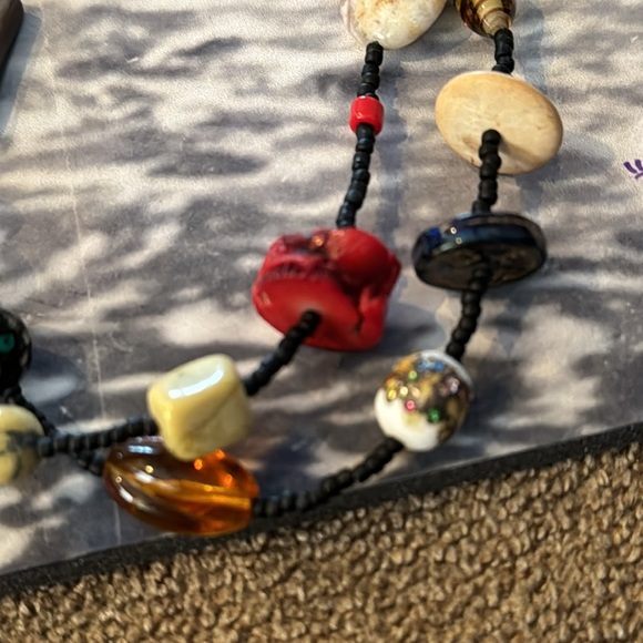 Corded Artisan Natural Stone Beaded Necklace “Bead Soup” (TD) - Picture 4 of 4